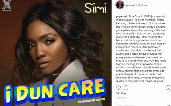 Nigerian singer Pepenazi professes his love for Simi, she responds