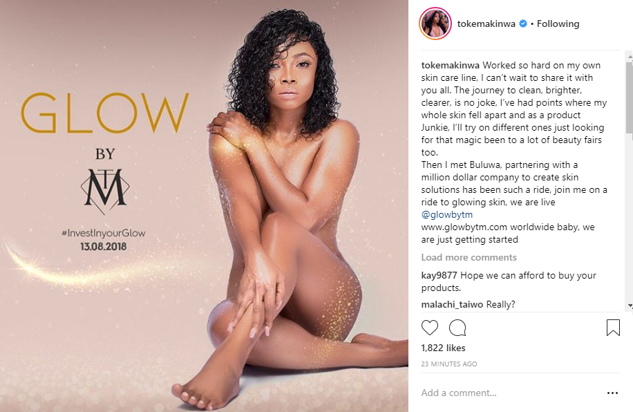 Toke Makinwa reveals why she went nvde for campaign shoot