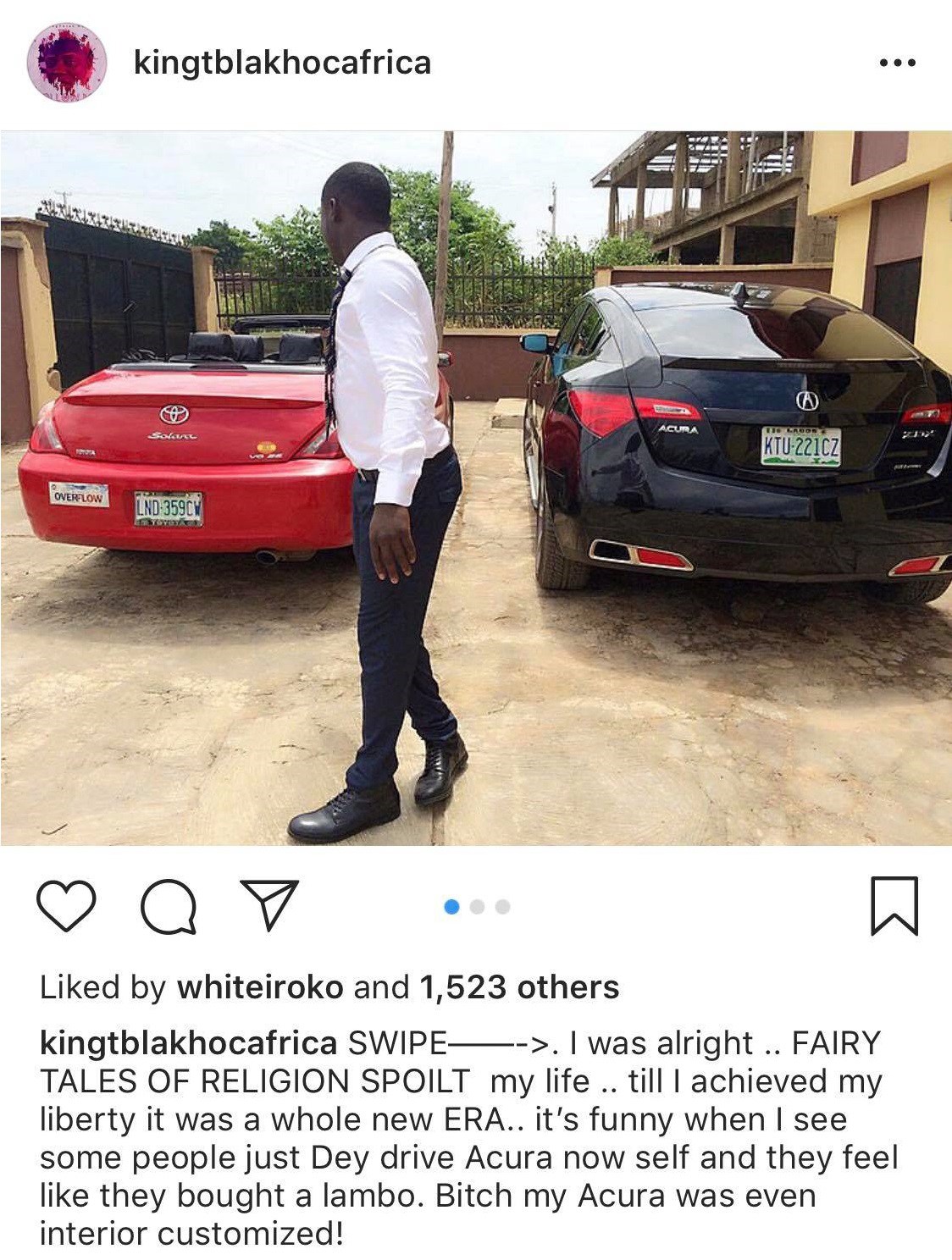 'Religion spoilt my life. f**k Jesus' - Porn star, Kingtblakhoc says 'Jesus' made him give out his old multimillion naira cars