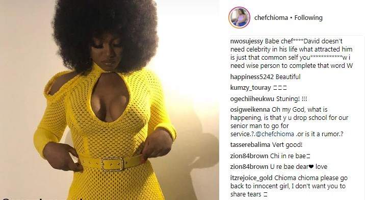 Fans react as Davido's girlfriend, Chioma puts cleavage on display