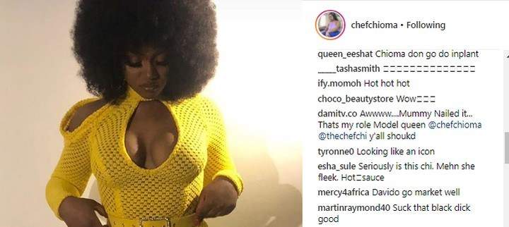Fans react as Davido's girlfriend, Chioma puts cleavage on display