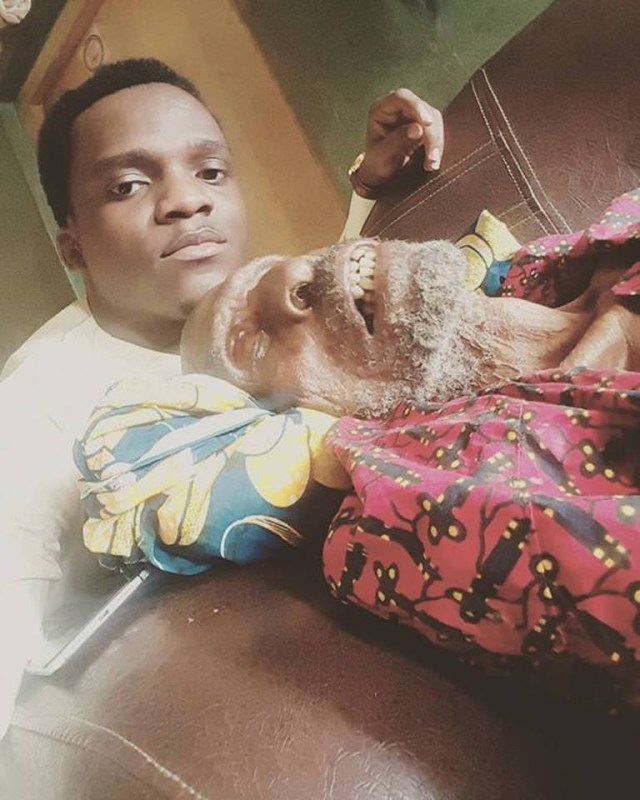 Nigerian man shows off his 145 year old grandfather (Photos)