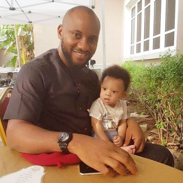 Nollywood Actor, Yul Edochie shares cute photo with his 5 Month Old Son.