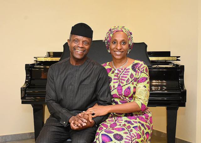 VP, Yemi Osinbajo and His beautiful wife.