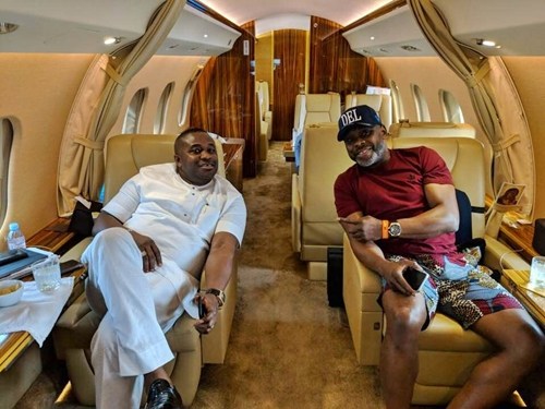 Nigerian Billionaire, AK47 Hangs Out With Nigerian Senator In His Luxury Private Jet. (Photos)