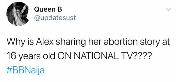 #BBNaija: Alex reveals she had an abortion at age 16, Nigerians reacts