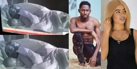 #BBNaija: Miracle and Nina caught having sex.. Then he wore his boxers after he finished (video)
