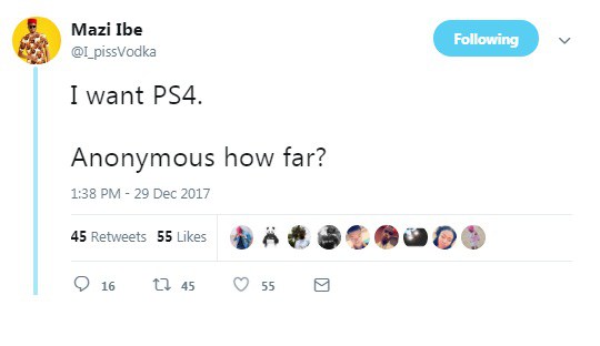 Nigerian man tweets that he wants a PS4.... His wife bought it for him hours later
