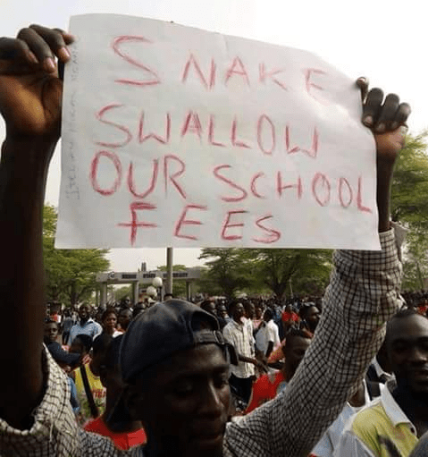 Benue State University shut down indefinitely after students' protested, claiming that 'snakes swallowed' their school fees