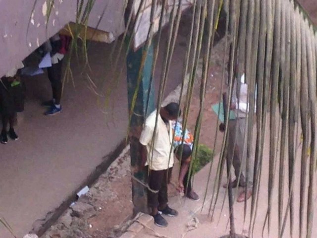 Secondary school student Tied To A Pillar By Teacher As Punishment (Photos)