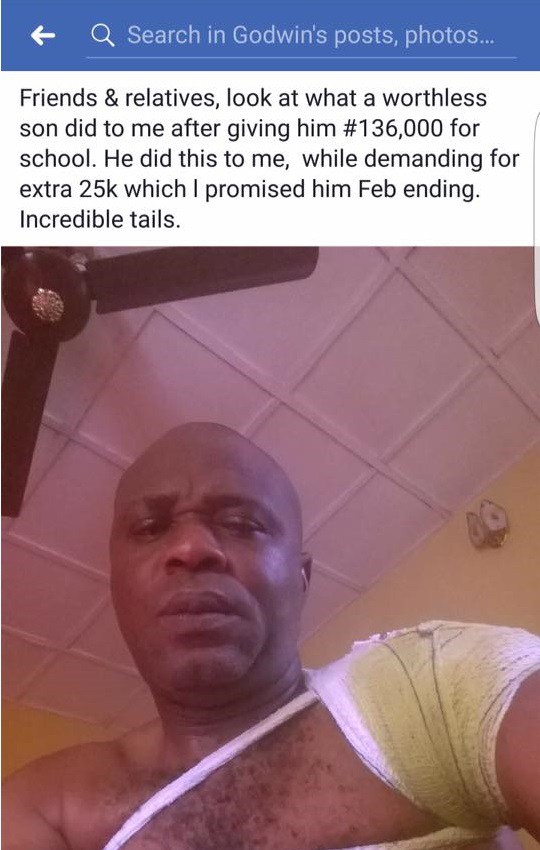 'What my worthless son did to me after giving him N136K' - Man reveals
