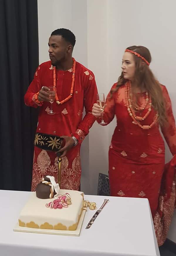 Igbo Man weds his beautiful white bride in style (photos)