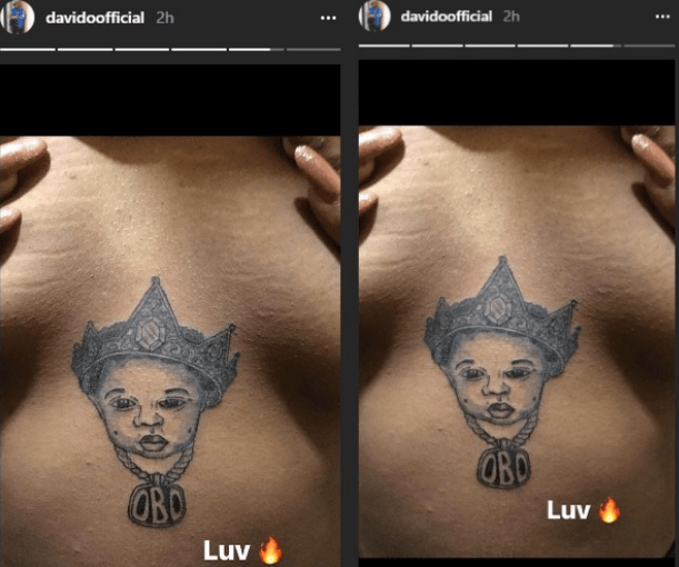 'I am so obsessed with you' - Female Fan who tattooed Davido's name in between her br£asts