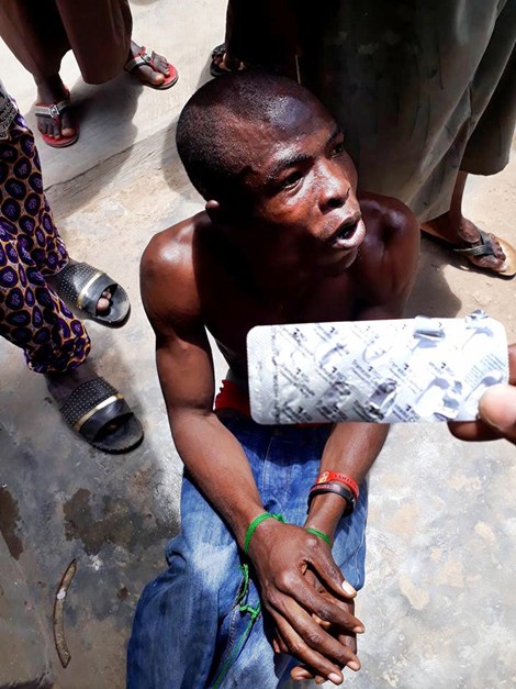 Young Man 'Goes Insane' after taking 7 tablets of 200mg Tramadol In Lagos (Photos)