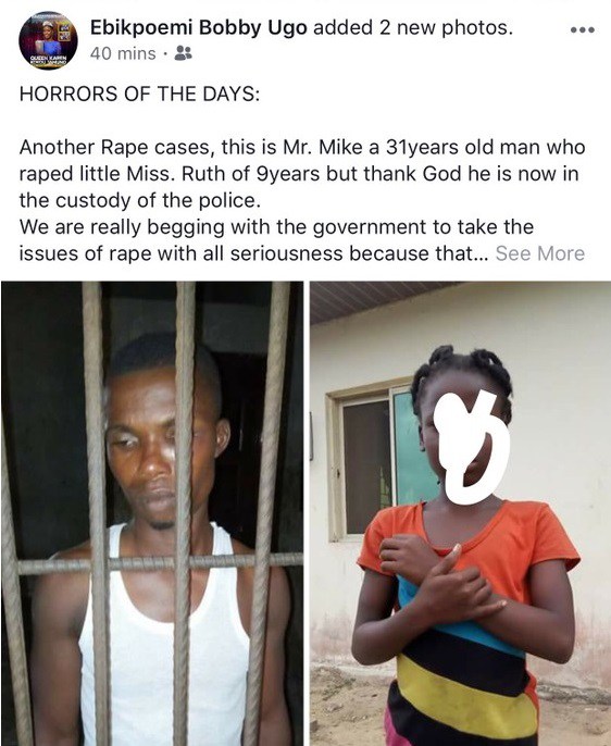 Mother catches neighbor raping her 9-year-old daughter in Bayelsa