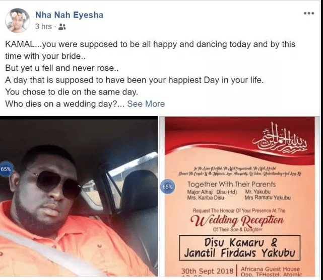 Groom dies in gruesome accident while on his way to wedding reception