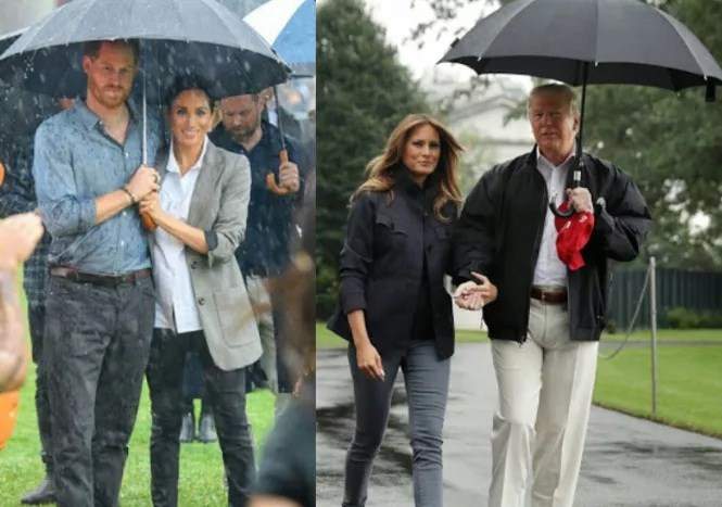 President Donald Trump's umbrella etiquette criticized for an obvious reason (photo)