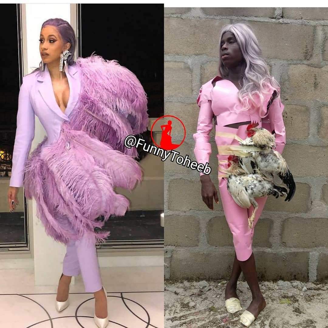 American Lady blasts Nigerian Comedian Funnytoheeb For Using Fowls To Mimic Cardi B's photo