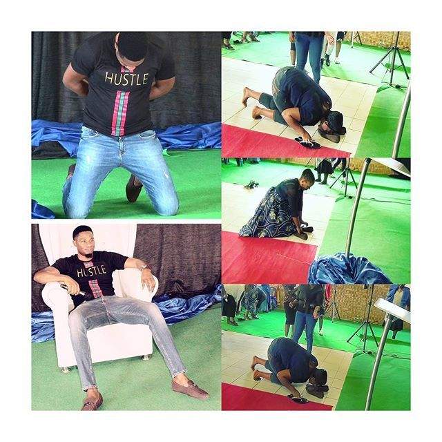 SA based Nigerian pastor makes members lick his shoes to receive miracle money