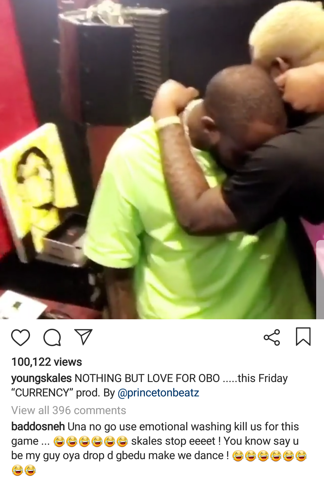 Olamide reacts to video of Davido and Skales 'crying'