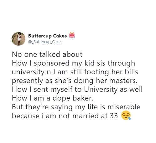 Nigerian Lady called out for not being married at 33 replies her critics