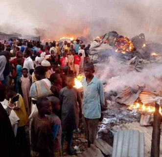 Goods worth millions of Naira destroyed in Keffi main market fire disaster (Photos)