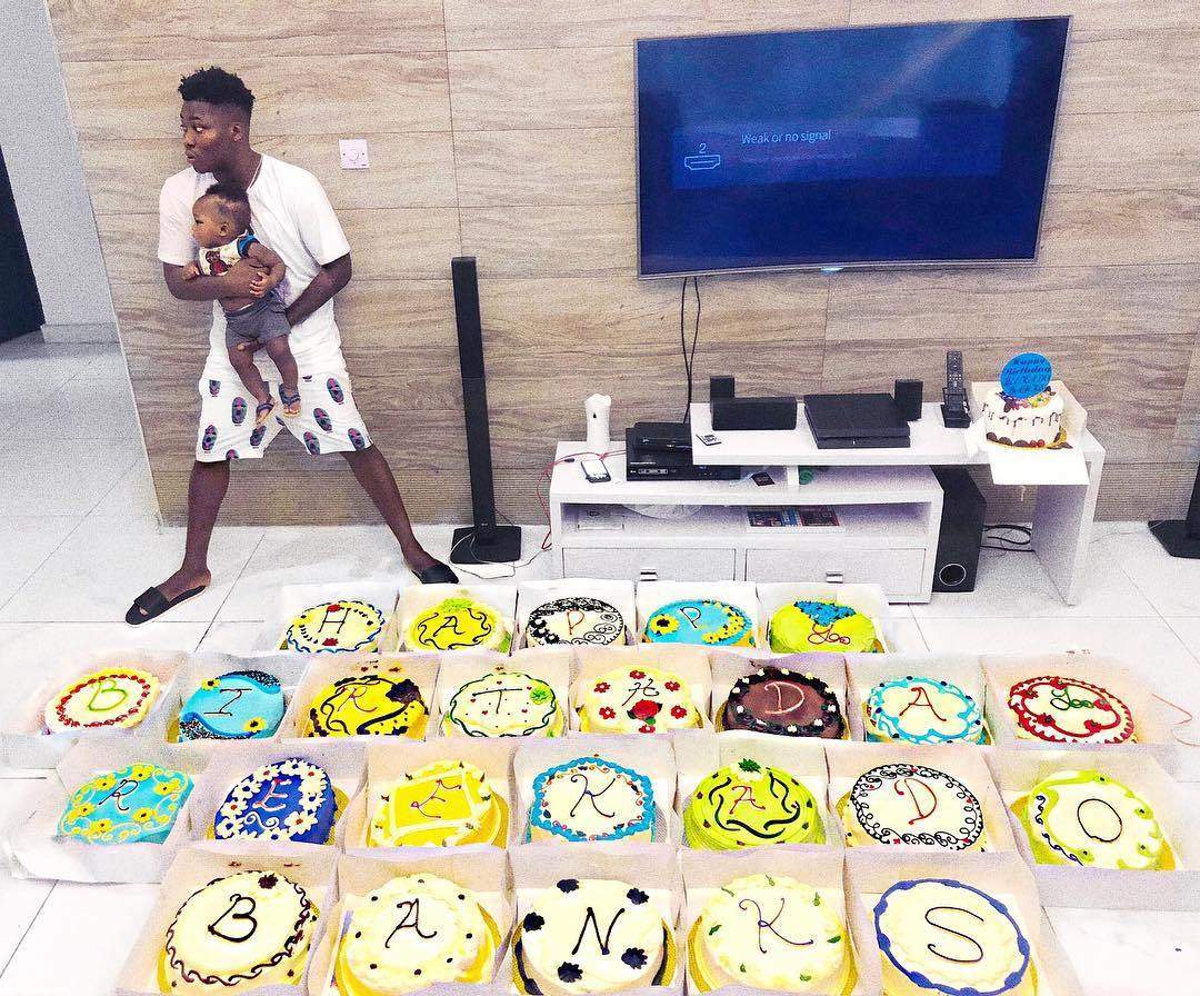 Reekado Banks gets 25 cakes from his brother to celebrate his 25th birthday