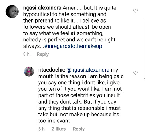 Rita Edochie fires back at fans for criticising her makeup