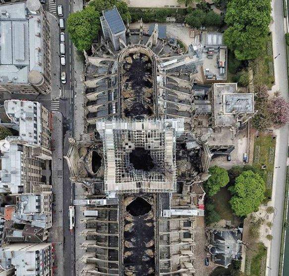 Drone photos reveal the devastating scale of the Notre Dame Cathedral fire