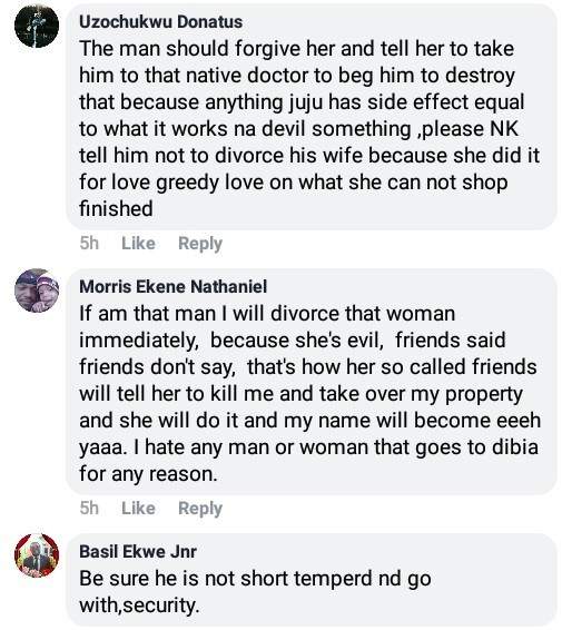 Man threatens to divorce his wife because she did charms to make him lose erection with other women except her