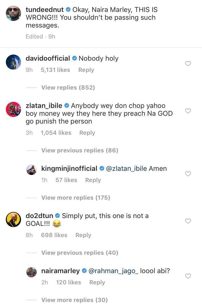 Naira Marley accuses Tunde Ednut of collecting money from Yahoo Boys for his Giveaways (Screenshots)