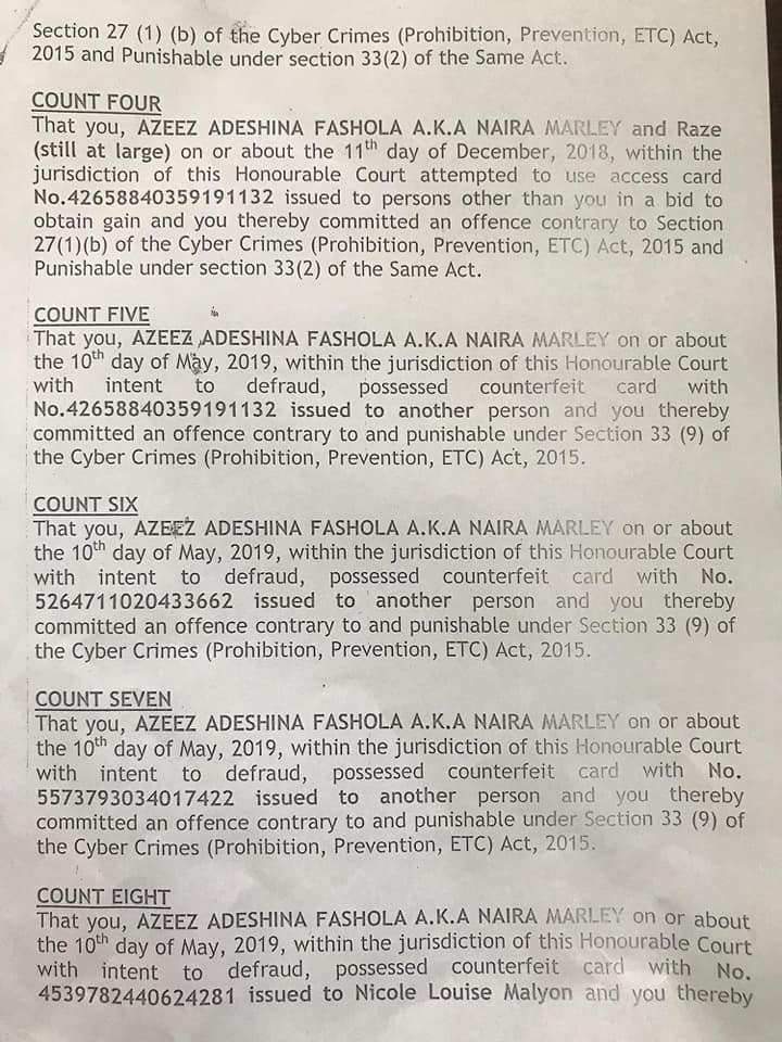 EFCC releases full list of the 11-count charge against Naira Marley