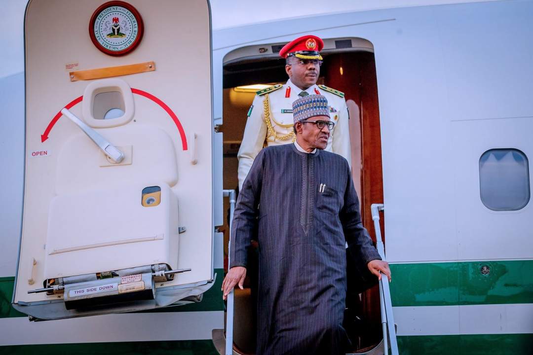 Buhari returns to Abuja after a private visit to London