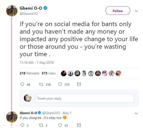 'You are wasting your time' - OAP Gbemi slams trolls who don't make money from social media