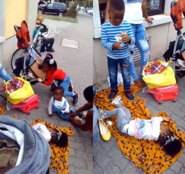 Stranded Nigerian woman and her children allegedly asked to sleep outside Nigerian Embassy in Germany (Video)