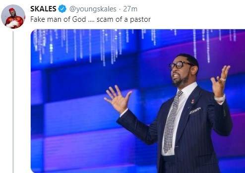 'Fake man of God, scam of a Pastor' - Skales drags Biodun Fatoyinbo