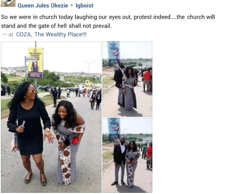 'We Were In Church Laughing Our Eyes Out' - COZA Members Mock Protesters (Photos)