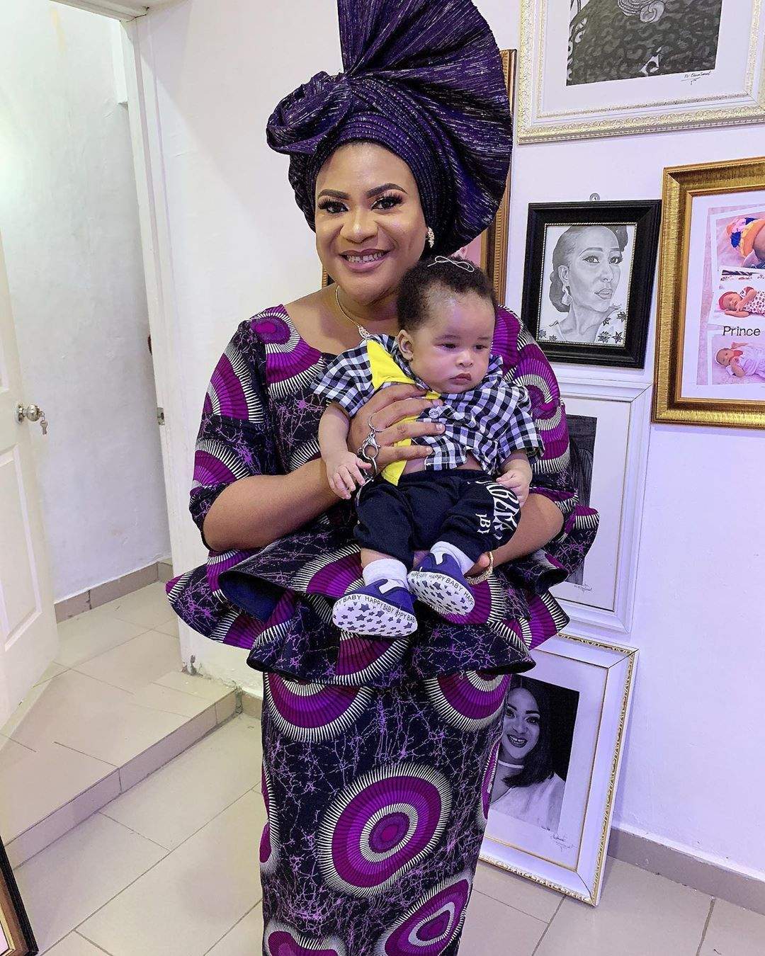 Actress Nkechi Blessing dedicates son as he clocks 3 months (photos)