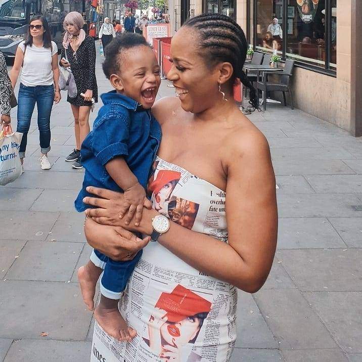 Linda Ikeji gush over her son, Jayce as she spends time with family in London (Photos)