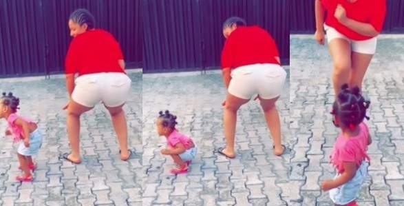 Former BBN housemate, Gifty teaches daughter how to twerk, Nigerians react
