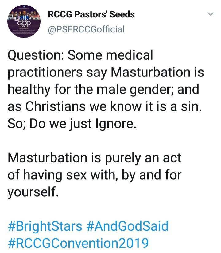 RCCG counsellor says masturbating while thinking about a certain person is RAPE; Comedian, Wale Gates reacts