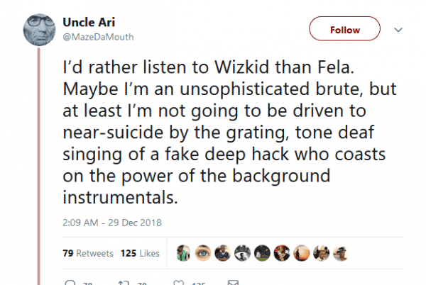Wizkid is better than Fela - Nigerian man writes