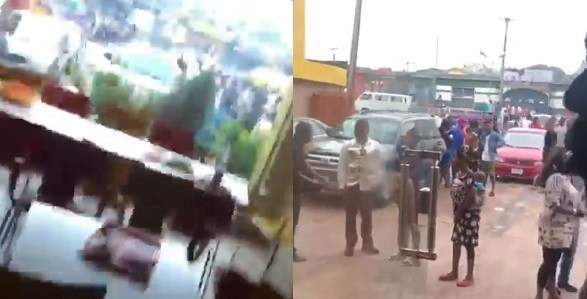 Robbers allegedly storm popular eatery in Lagos to rob only customers (Video)