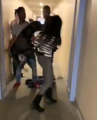 White girl and her dog get into fight with her Nigerian boyfriend's ex-girlfriend (Video)