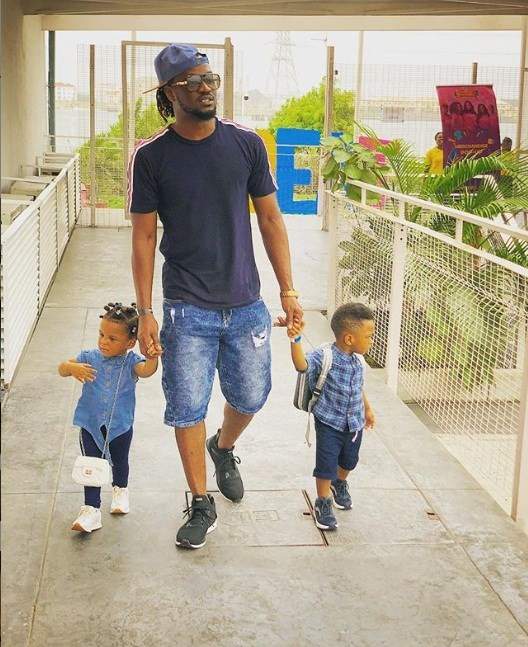Paul Okoye spotted with his adorable twins Nathan & Nadia (Photos)