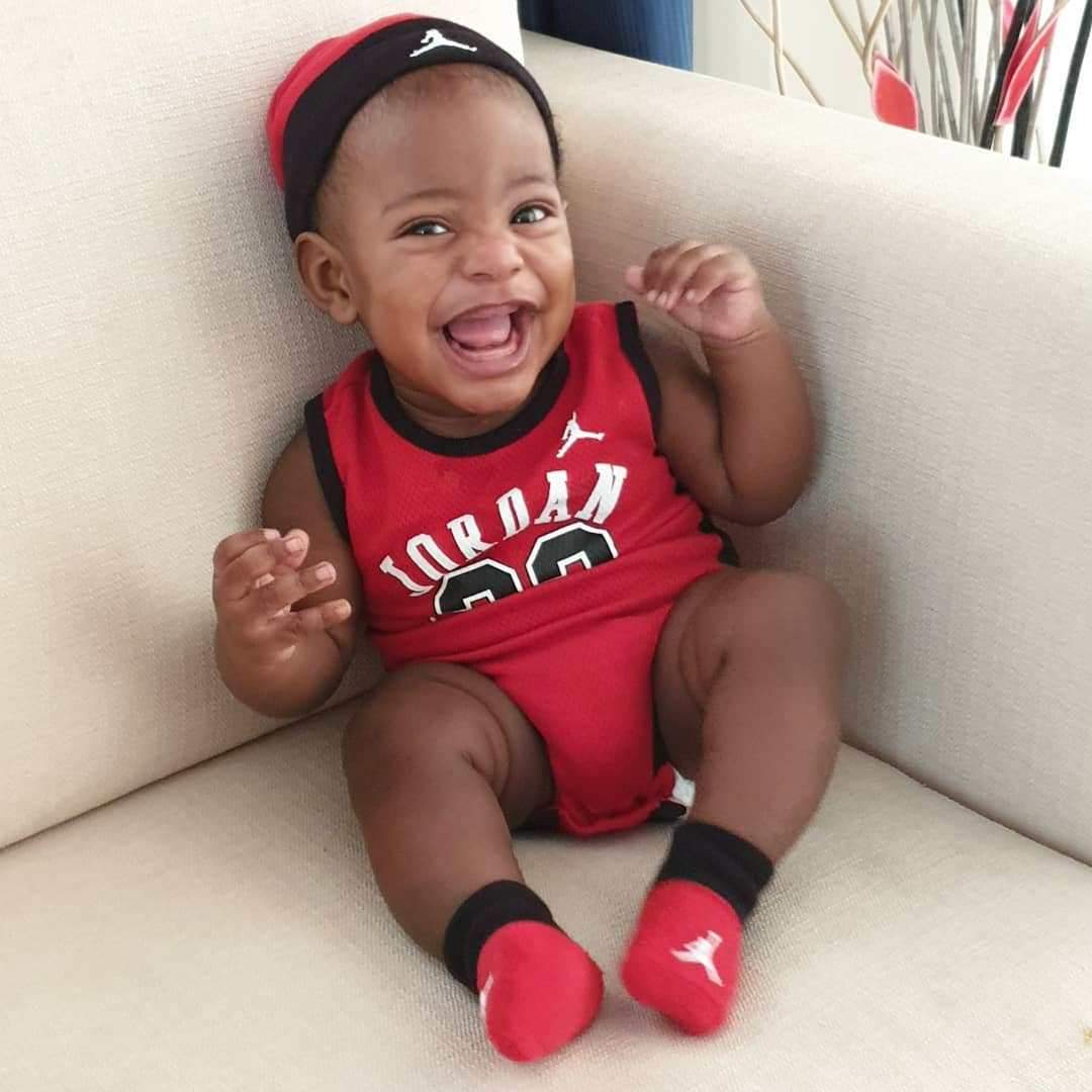 Linda Ikeji shares new photos of her son Jayce at 4 months old