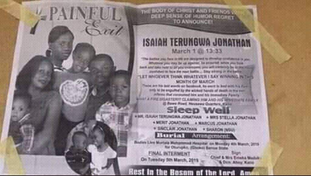 Man, his wife, and their three children who died in fire outbreak buried amidst tears