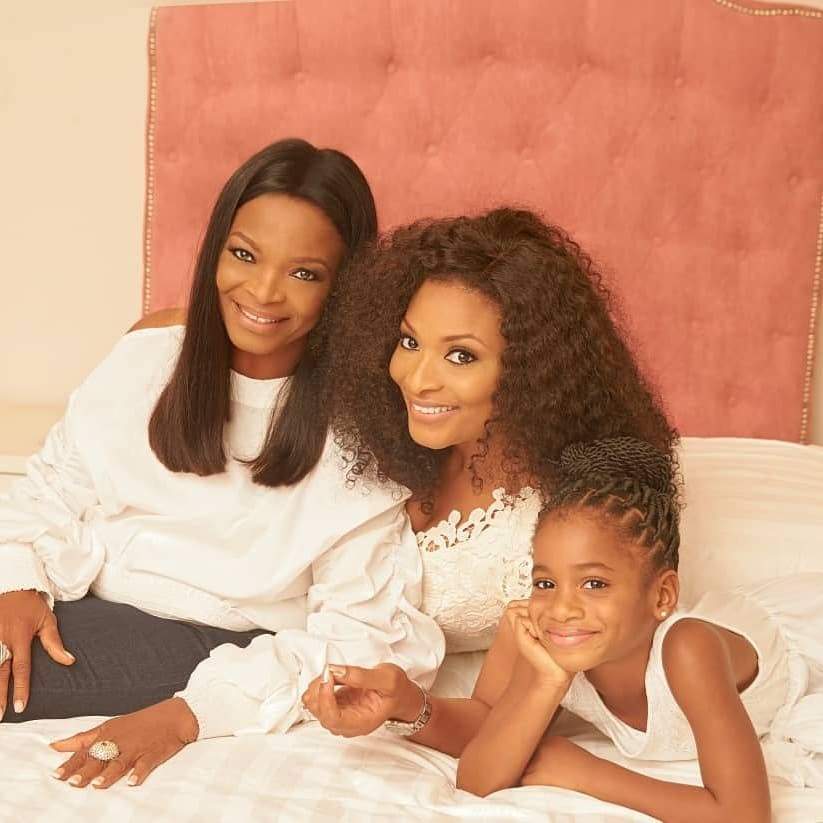 Three generations of beauty : Ex-beauty Queen, Ibidun Ituah-Ighodalo, her mum and daughter. (Photo)