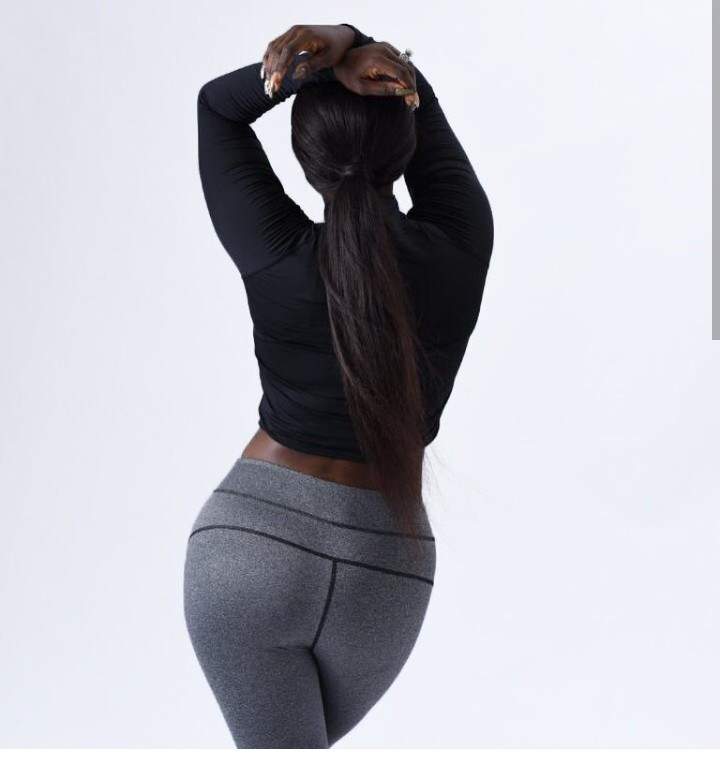 'No surgery, all natural'- Mercy Johnson show off hourglass figure in workout clothes