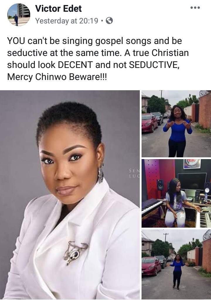 'You Can't Be Singing Gospel Songs And Be Seductive' - Evangelist Victor Shades Mercy Chinwo
